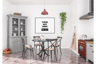 Interior scene artwork background frame mockup