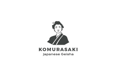 Beautiful Japanese Geisha Logo Design Vector