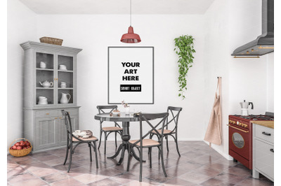 Interior scene artwork background frame mockup