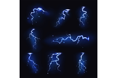 Lightnings realistic. Thunder light sparks, storm flash, thunderstorm