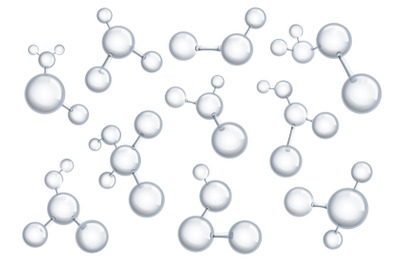 Chemistry macro models. 3d transparency molecular structures collectio