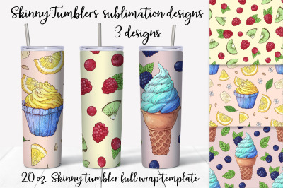 Sweets sublimation design. Skinny tumbler wrap design.