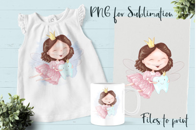 Tooth Fairy sublimation. Design for printing.