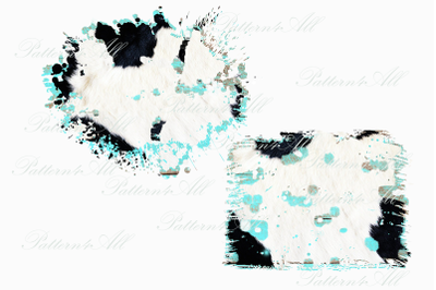 PNG Distressed Animal Print Sublimation Splatters,Farmhouse turquoise