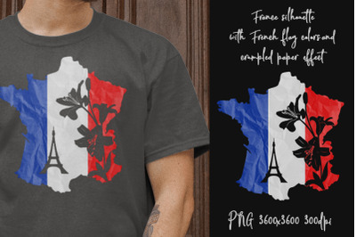 Map of France. Sublimation