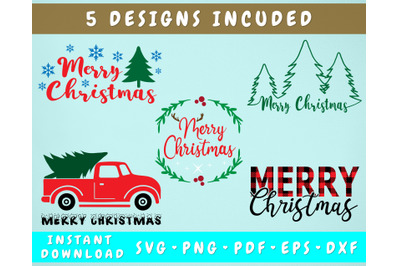 Merry Christmas SVG - 5 Designs