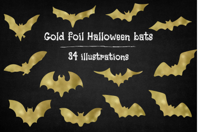 Gold Halloween Bats Collection&2C; Halloween Bats