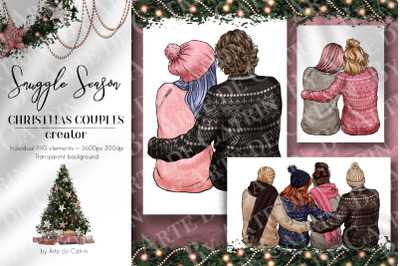 Snuggle Season, Christmas Couple Creator, Christmas Clipart