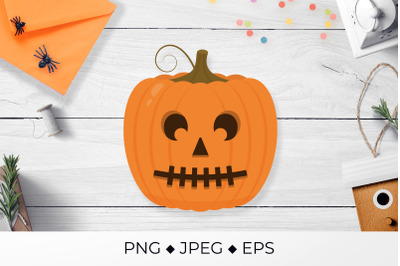 Halloween Pumpkin with scary face sublimation