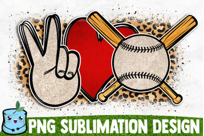 Peace Love Baseball Sublimation Design