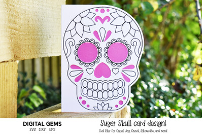 Sugar skull side edge card design