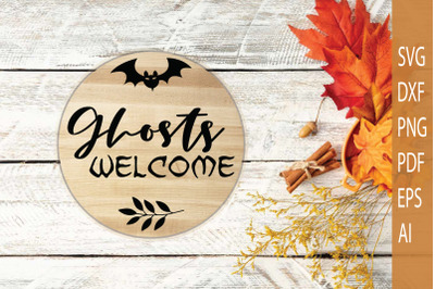 Christmas Door Sign | Ghosts Welcome