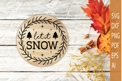 Christmas Door Sign | Let It Snow