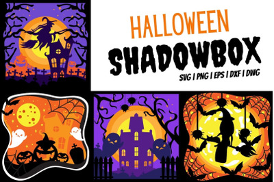 3D Halloween Shadowbox SVG Bundle