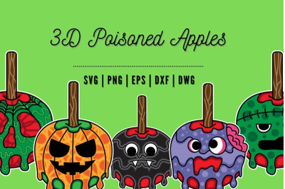 3D Poisoned Apples SVG Bundle