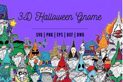 3D Halloween Gnomes SVG Bundle (vol.2)
