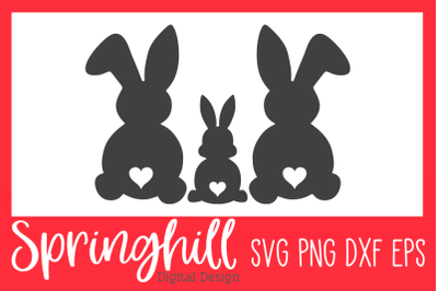 Easter Bunny Family SVG PNG DXF &amp; EPS Design Cutting Files