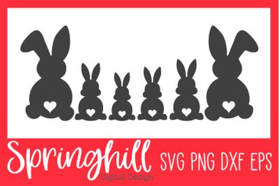 Easter Bunny Family SVG PNG DXF &amp; EPS Design Cutting Files