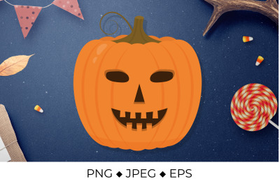 Halloween pumpkin face. Smiling Jack-o-Lantern sublimation