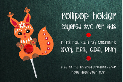 Squirrel Lollipop Holder template SVG