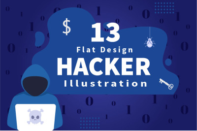 13 Hacker Vector Illustration