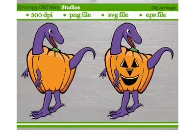 velociraptor in a pumpkin | Halloween jack o lantern