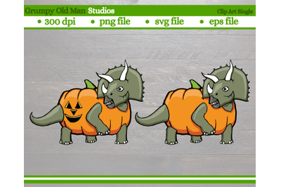 triceratops in a pumpkin | Halloween dinosaur