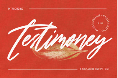 Testimoney Signature Font