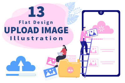 13 Upload image Background Vector Illustration