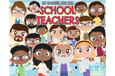 School Teachers Clipart - Lime and Kiwi Designs