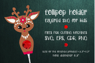 Deer Lollipop Holder template SVG