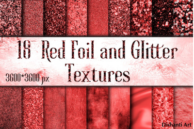 18 Red Foil and Glitter Backgrounds