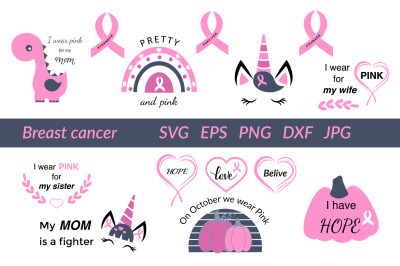 Breast Cancer SVG Bundle. Awareness SVG. Breast Cancer Sign