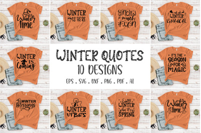 Winter Quotes SVG Bundle, Cut Files  vol - 1