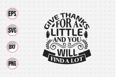 Thanksgiving typographic quotes design.