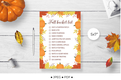 Fall Bucket List Printable, Funny Autumn Planner.