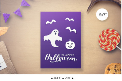 Halloween card printable.  Halloween gift.