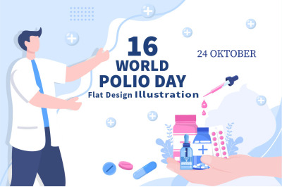 16 World Polio Day Background Vector Illustration