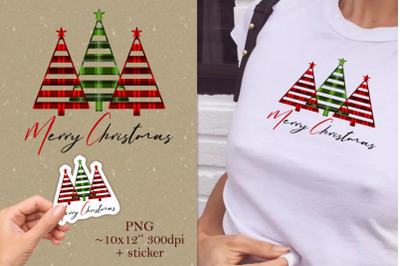 Stylized Christmas trees. Sublimation