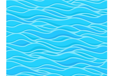Blue ocean water splash waves seamless pattern. Ocean water waves and
