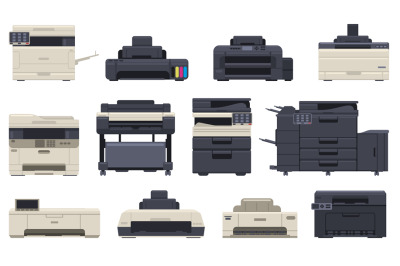 Office professional equipment printer scanner copier machines. Technol