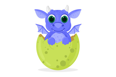 Cartoon fairy tale fantasy cute newborn baby dragon. Cute dragon baby