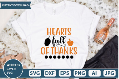 HEARTS FULL OF THANKS Svg cut file