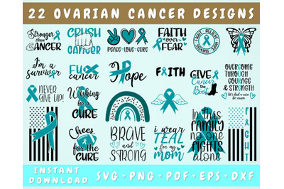 Ovarian Cancer SVG Bundle - 22 Designs