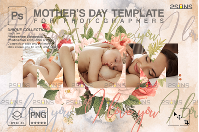 Mothers day cards template &amp; Mothers day overlay