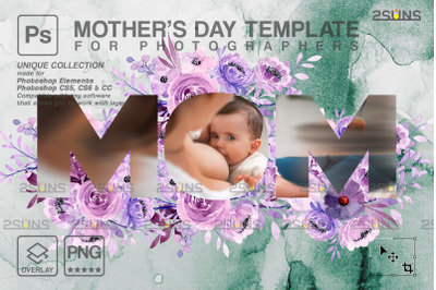 Mothers day cards template &amp; Mothers day overlay