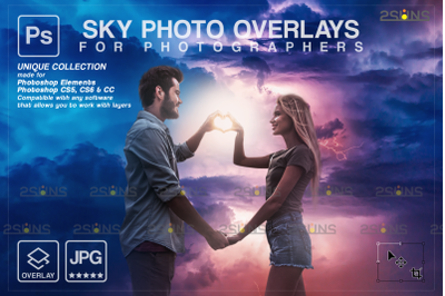Stormy sky overlay &amp; Night sky overlay, Photoshop overlay