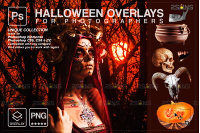 Halloween overlay &amp; Photoshop overlay, Skull png photo overlays,