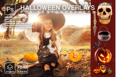 Halloween overlay &amp; Halloween digital backdrop: Photoshop overlay, sku