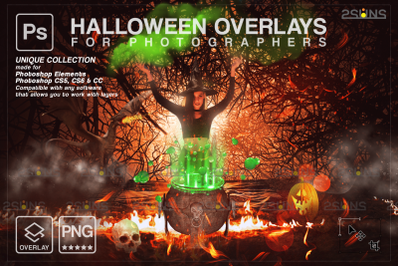 Halloween overlay &amp; Halloween digital backdrop: Photoshop overlay,